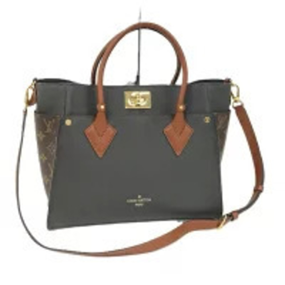 LOUIS VUITTON On My Side Shoulder Bag Handbag Monogram Brown Gray